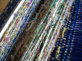 recycled sari silk yarn used for weft